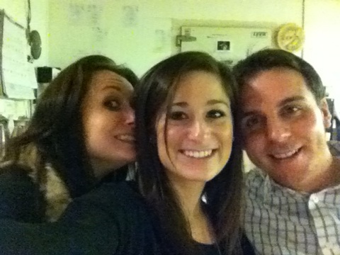 Mark, Cousin Stef and I enjoying each other's company at dinner.