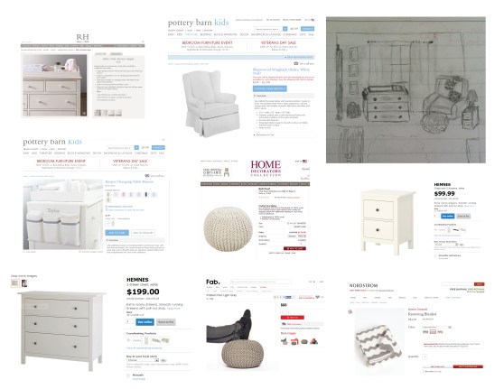 And here is the wall with the glider chair and changing table.