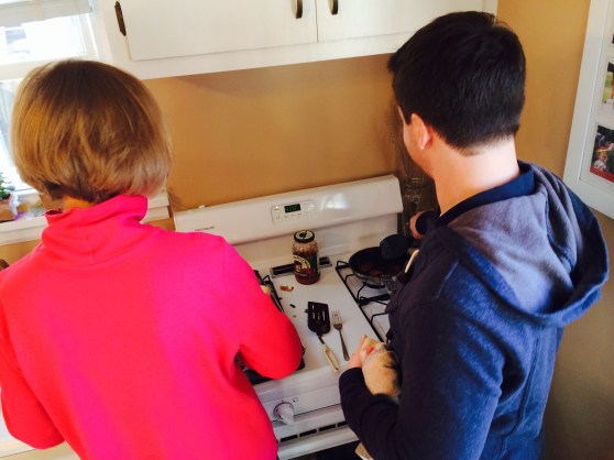 Mark and his Ma cooking up lunch!