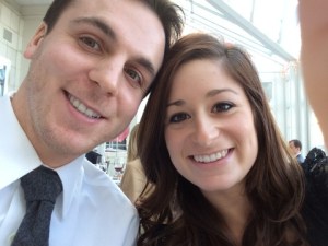 Enjoying delicious food at a lovely wedding reception downtown.