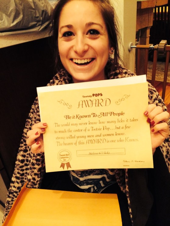 Okay, so maybe I only made it three licks before biting the dang thing in half. But still, my award makes me so happy.