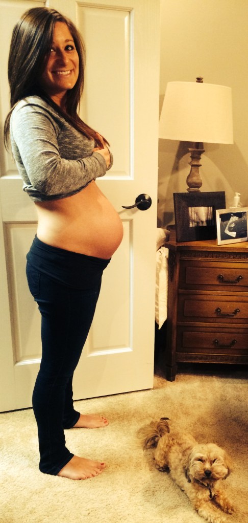 26 Weeks (March 21, 2014). I cannot believe I'm 6.5 months! When did that happen? Also, I must note that I'm very glad my stomach isn't as flaming red as it was a few days ago. It is getting pretty large though. The baby is about 1.75 lbs and 14" now! And, she's a little kicking monster. This  morning, I'm pretty sure she actually wound up and kicked my bladder full-force. Such a stinker.