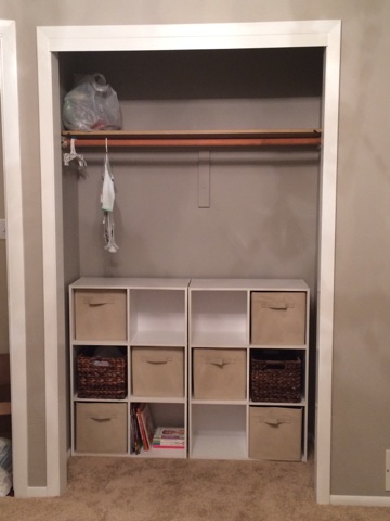 The closet, sans doors.