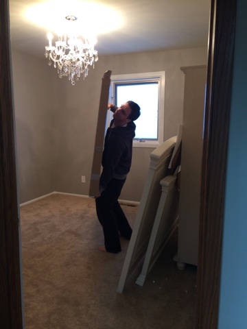 Then, it was crib time! Mark's sweet dad came to join the fun and help our furniture building process along. 