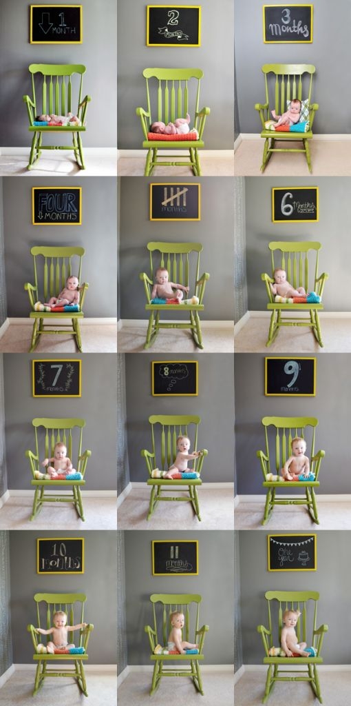 Chair and a chalkboard... another cute one.