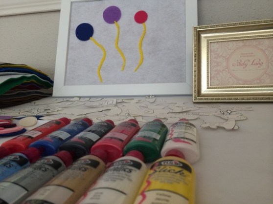 The felt board making station (pre-party)!!