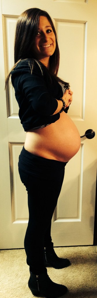 32 Weeks... 8 Months! (May 2, 2014). HOLY SMOKES! How has it already been 8 months? I can't believe our little girl is already 4 lbs and nearly 17"(ish). That's just crazy. And me... well, I'm obviously getting larger! Today the dude that fills the vending machine at our office gave me two free (and unsolicited) bags of snacks. I must look hungry? Or ravenous? Maybe it was his version of throwing a piece of bloody meat to a tiger and making a getaway. Whatever. I ate the pretzels happily.