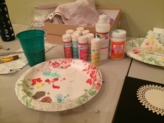 The paint selection... we used Martha Stewart paint, but any acrylic works.