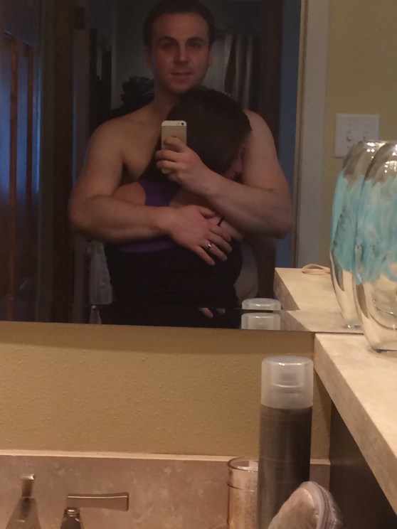 The next morning, I was giving my guy a little love and he grabbed the phone to capture our love. Sweet, beautiful love.