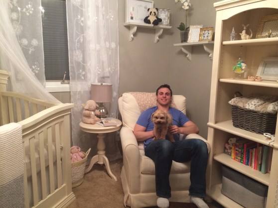 Admiring his handy work.