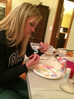 And after a lot of strategizing (and chatting), decided to paint the numbers solid colors.