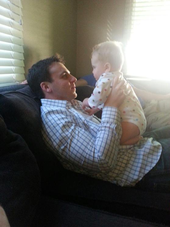 On Friday, Mark went to our friends' house to watch the World Cup and play with this tiny cutie...