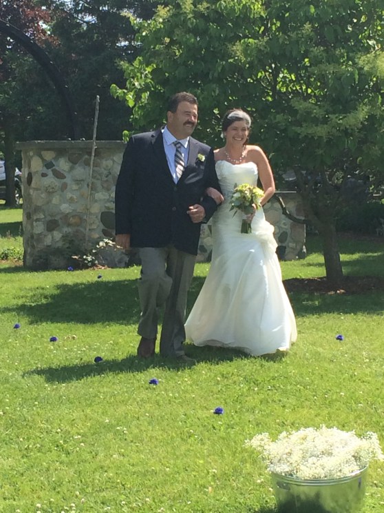 Gorg bride and her pops.