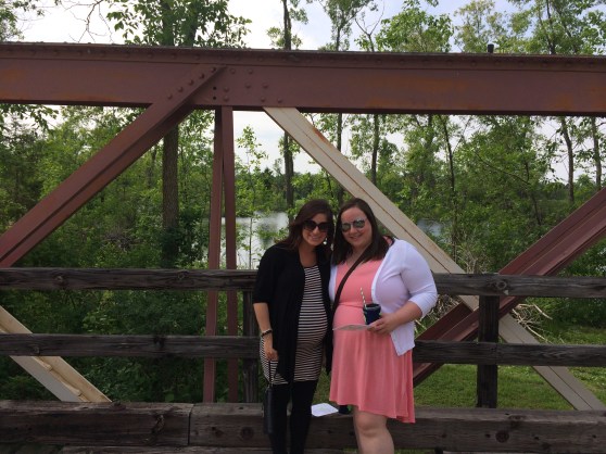 Jessica (the house guest) and I posing on the bridge. I must mention, the weather was perfect for an outdoor wedding.