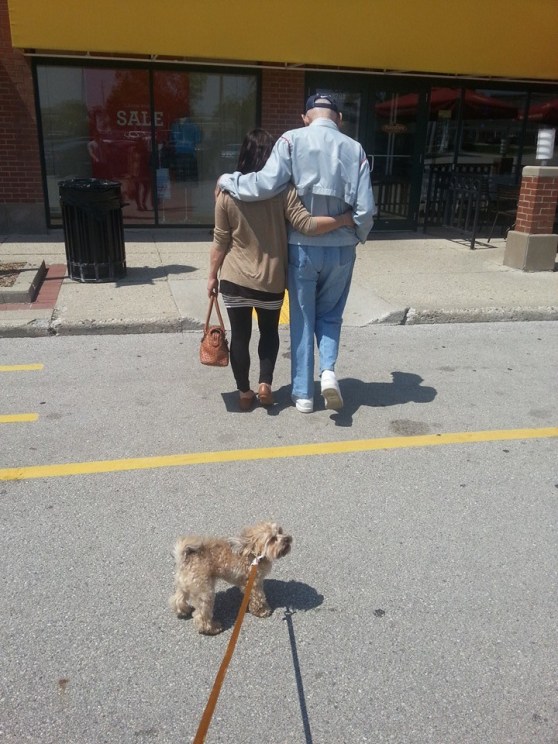 After nails, Marky and I went for lunch with Pop, Mark's 97-year-old gramps! (And Toby of course.)