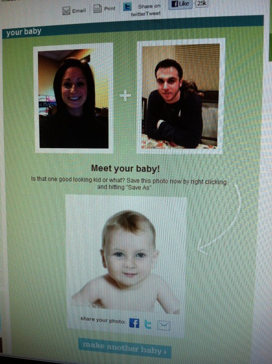 This fake baby is a little funny looking...